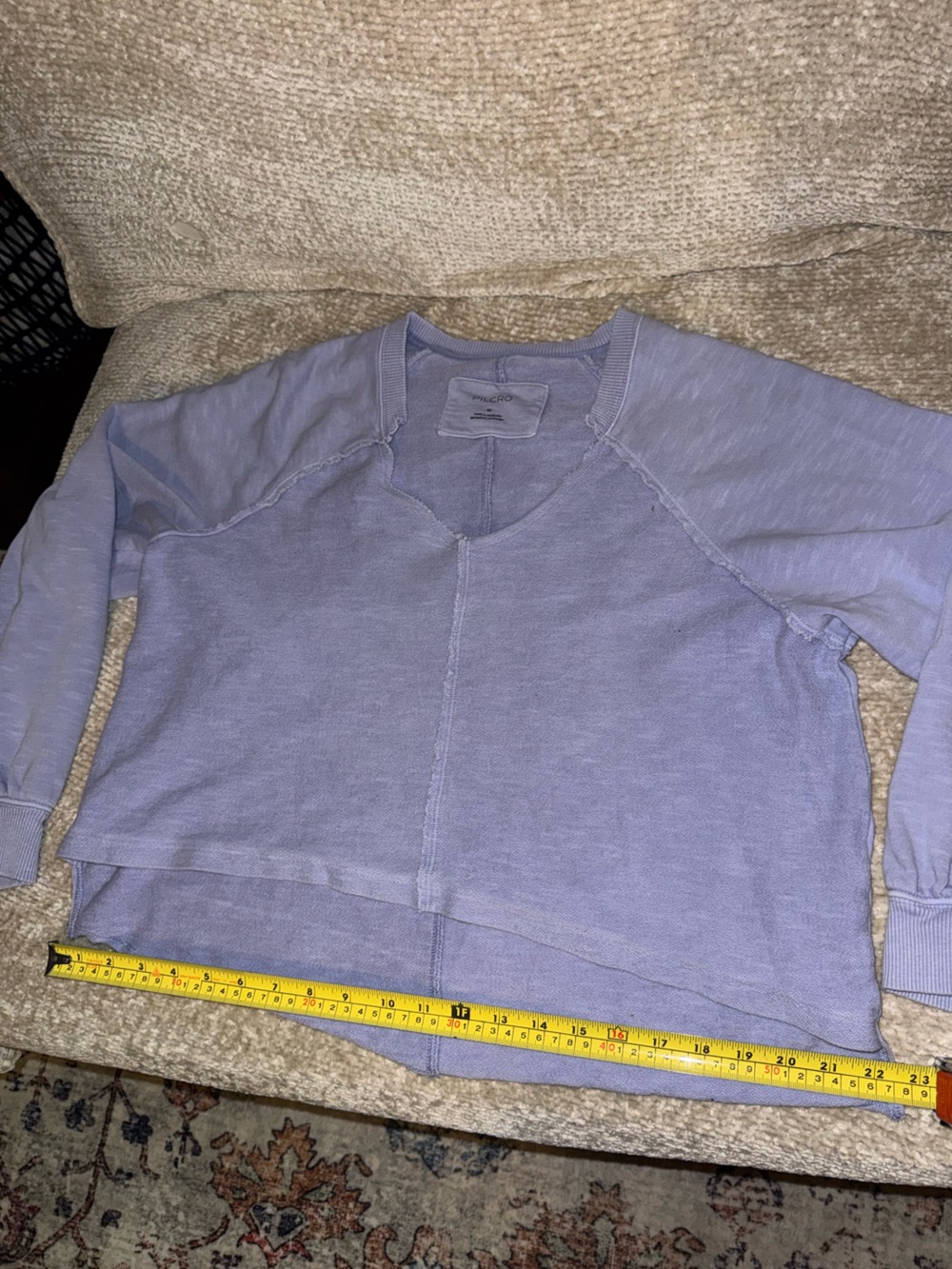 Pilcro Anthropologie Lavender Distressed Sweatshirt - Picture 8 of 11